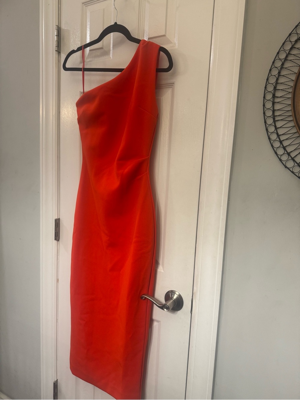 Babaton One-Shoulder Dress in Poppy Red